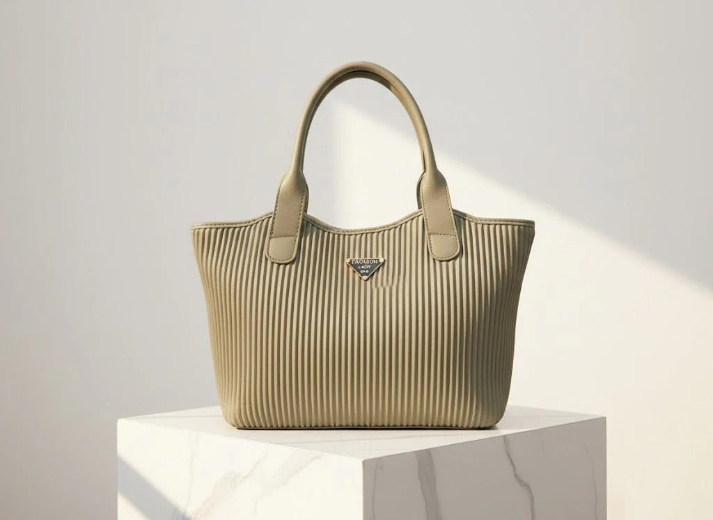 The Meridian Tote – Textured Ribbed Everyday Handbag